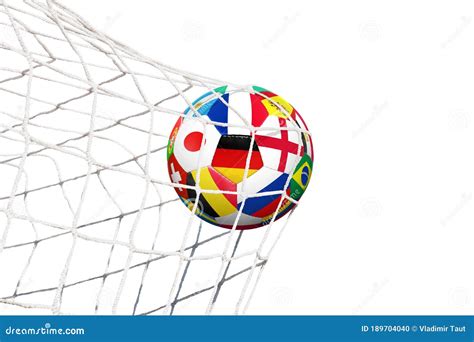 Soccer Ball in the Net of a Goal. Soccer Concept Stock Photo - Image of ...