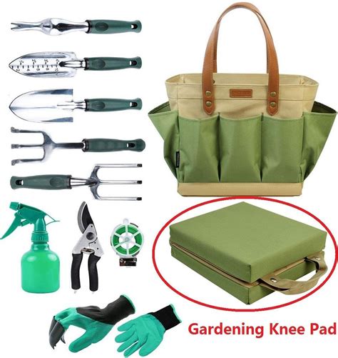 Garden Tool Tote Solid Bag with 11 Piece Hand Tools,Best Gardening Gift ...