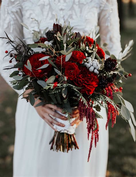 The Bridesmaids Wore Burgundy in this Laid Back Winter Wedding | Red ...