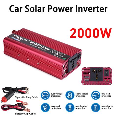 Inverter 2000W Dual USB Car Inverter 12v 220v DC to AC Power Inverter ...