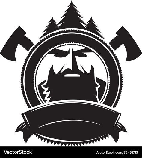 Logo lumberjack black one-color Royalty Free Vector Image