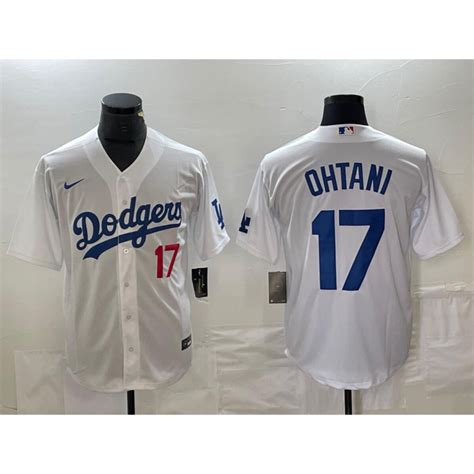 Mlb Men 's Los Angeles Dodgers 17 Shohei Ohtani Baseball Jersey สีขาว สีฟ ้ า สีเทา | Shopee ...