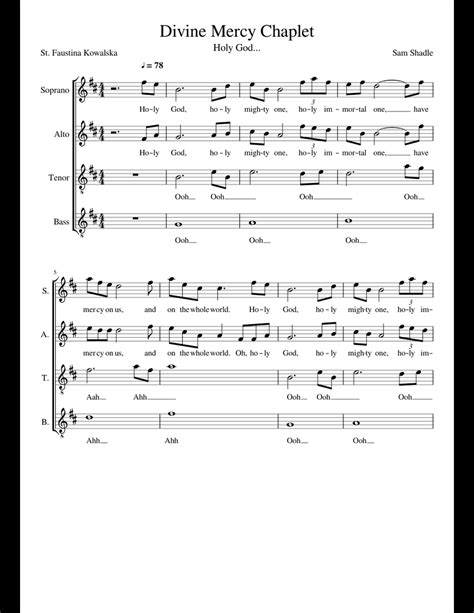 Divine Mercy Chaplet - Holy God sheet music for Piano download free in PDF or MIDI