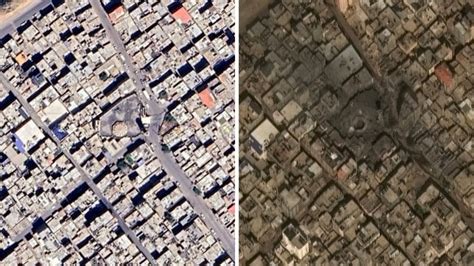 Imagens de satélite mostram Gaza antes e depois dos bombardeios de Israel