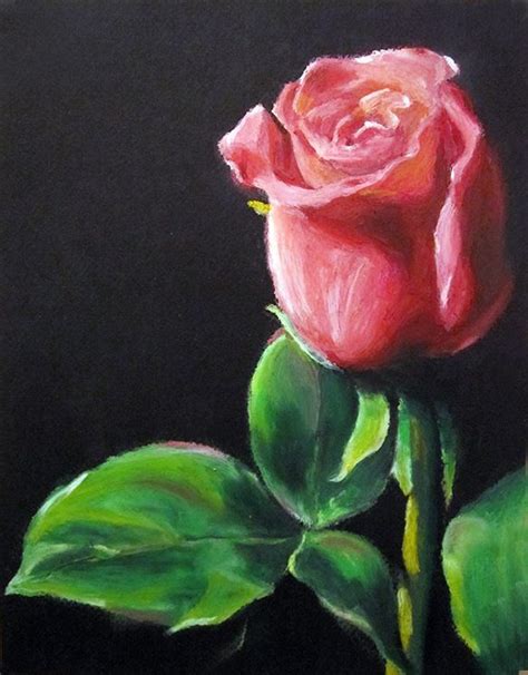 pink rose | Oil pastel paintings, Flower art painting, Pastel art