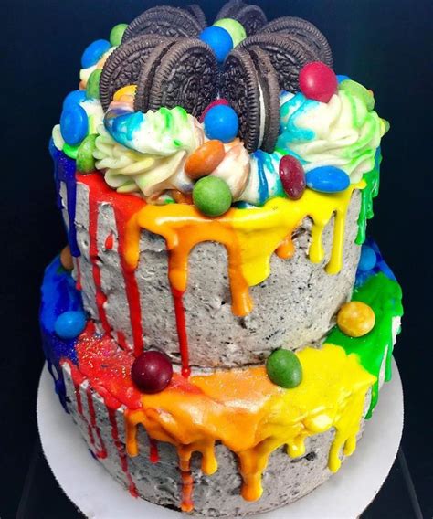 Get a sweet flavor of each color with this cookies and cream rainbow oreo cake only ...