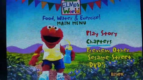 Elmos World Food Water Exersice DVD Menu Walkthrough - YouTube