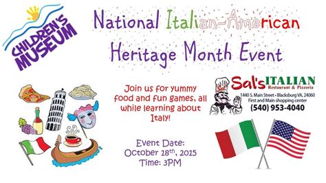 Blacksburg Children's Museum presents their National Italian-American ...