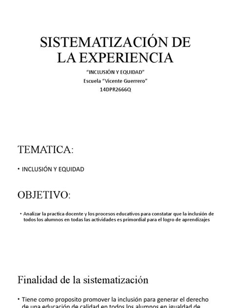 Sistematización Ejemplo | PDF