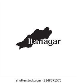 Itanagar Map Black Lettering Design On Stock Vector (Royalty Free ...