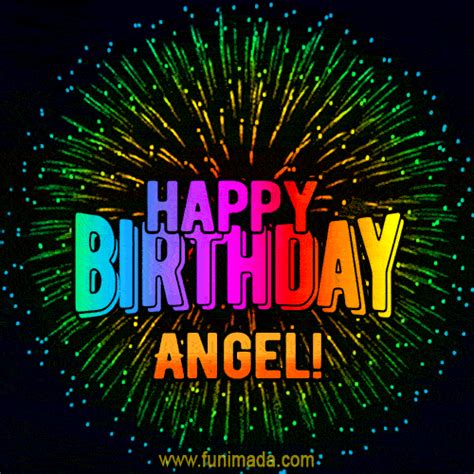 New Bursting with Colors Happy Birthday Angel GIF and Video with Music | Funimada.com