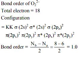 The bond order in O2^2– is- - Sarthaks eConnect | Largest Online ...