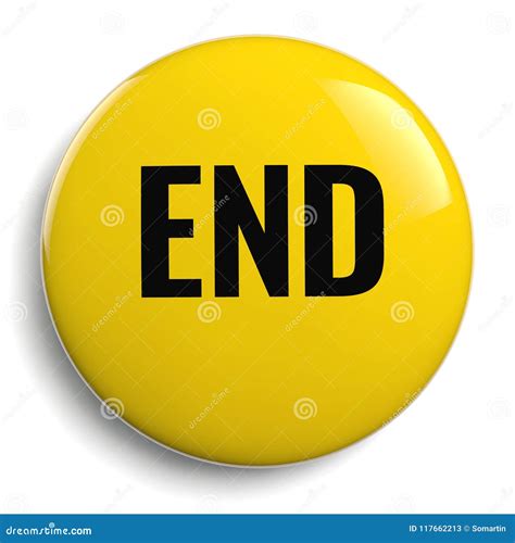 End Yellow Round Symbol Isolated Stock Illustration - Illustration of ...