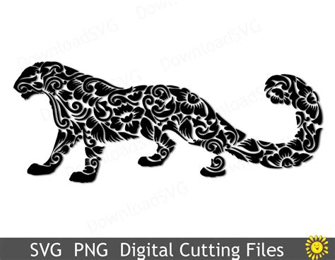 SVG and PNG Cutting File Template Snow Leopard ZOO Cricut - Etsy