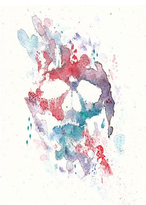 Watercolor Skull 5 by wanderpus on DeviantArt