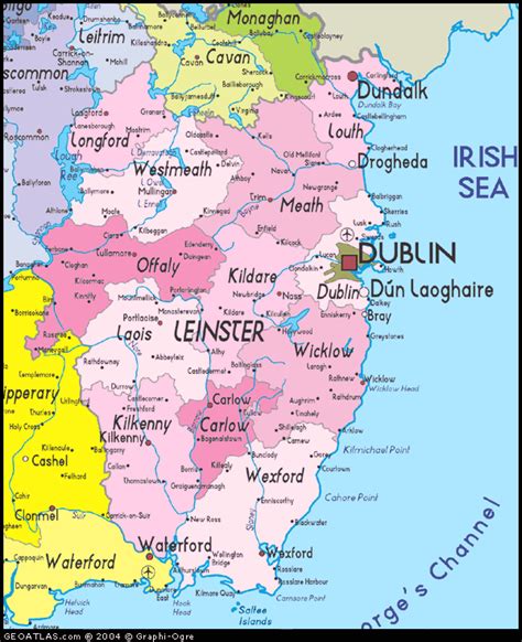 Leinster Map Regional City - Map of Ireland City Regional Political