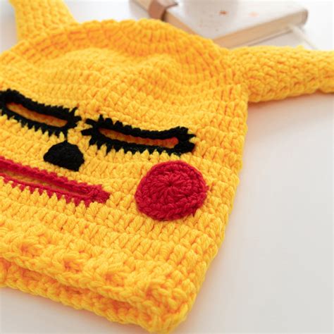 Pikachu Knitted Hat-pikachu Crochet Beaniewinter Knitted - Etsy