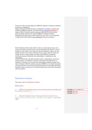 Preeclampsia-eclampsia admitted to critical care unit | PDF