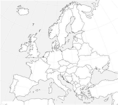 Europe Map Blank Printable