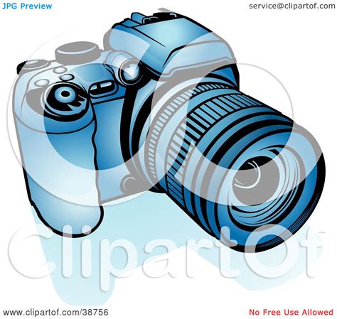 Clipart Illustration of a Blue Digital Camera by dero #38756