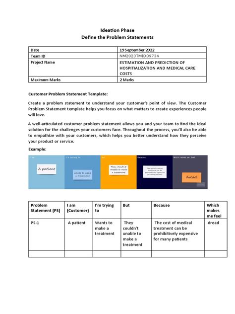 Define Problem Statements Template | PDF