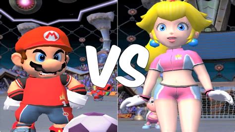 Super Mario Strikers - Mario vs Peach - GameCube Gameplay (720p60fps ...