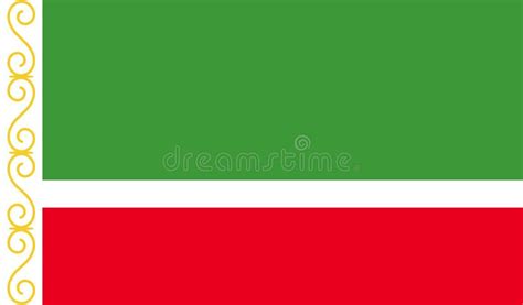 Flag of Chechen Republic. in Official Colors Stock Illustration - Illustration of coloring ...