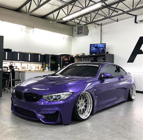 BMW F82 M4 purple slammed