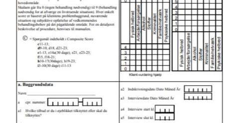 Addiction Severity Index– et udredningsværktøj til behandling | Alkohol ...