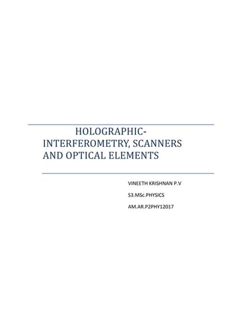 holographic interferometry | PDF