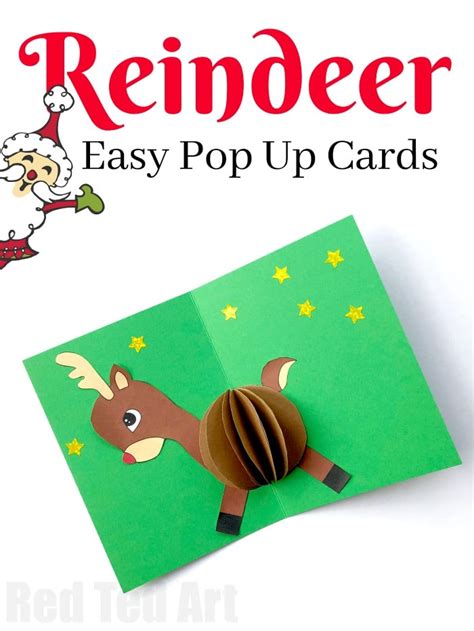 3D Reindeer Card DIY - Red Ted Art - Kids Crafts