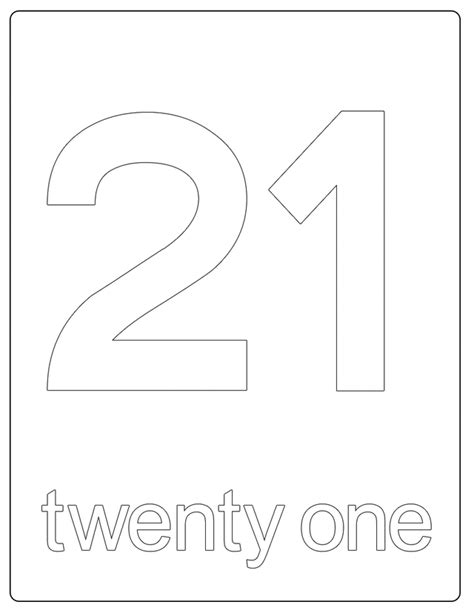 images of numbers 21 | Home > Numbers > Number 21 Coloring Worksheets ...