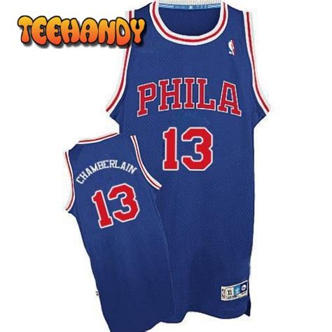 Philadelphia 76ers Wilt Chamberlain Blue Throwback Jersey