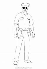 Security Guard Coloring Pages sketch template