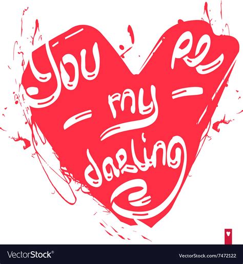 Declaration of love you are my darling Royalty Free Vector