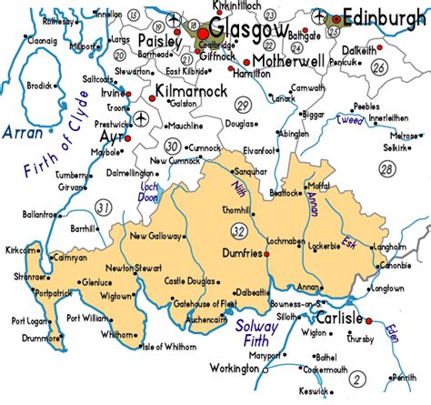 Map of Scotland Country and City