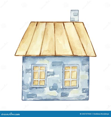 Watercolor Illustration House Stock Vector - Illustration of watercolor ...