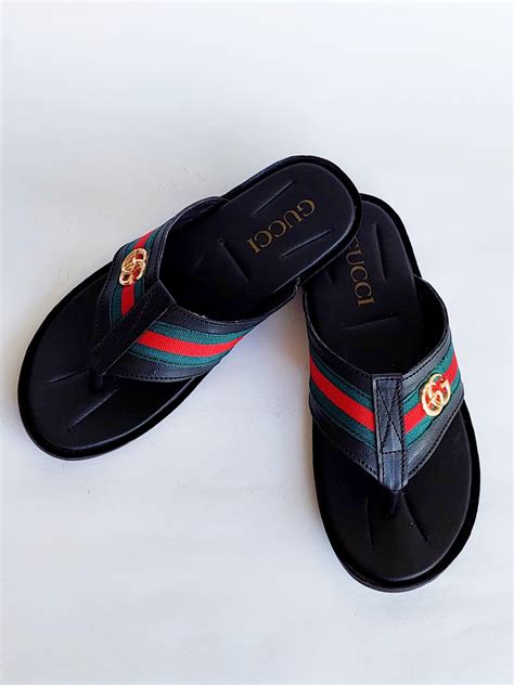 FGUC09-Branded Luxury Black Slippers For Men - Frenzy