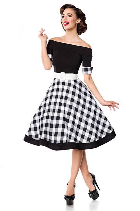 - shoulder-friendly retro dress with plate skirt- short sleeves with cuffs- Seam at waist ...