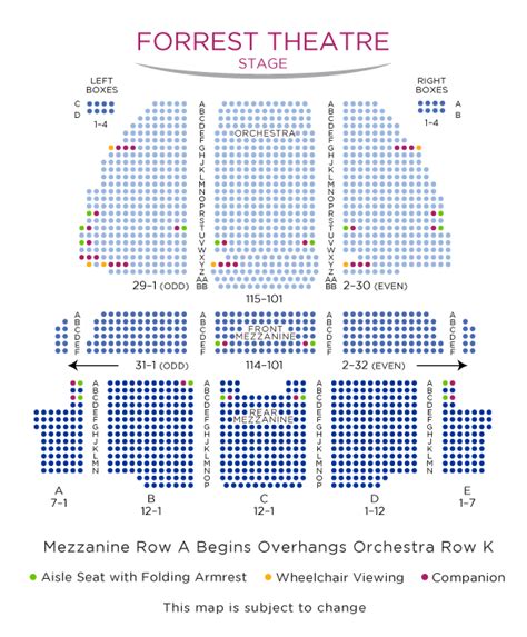 Seating Chart For Forrest Theater Philadelphia: A Visual Reference of ...