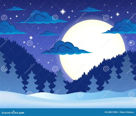 Winter Night Theme Background 1 Stock Vector - Illustration of theme ...