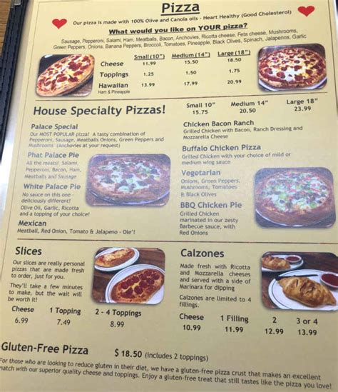 Pizza Palace Menu, Plattsburgh, NY