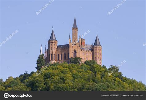 Aerial view of famous Hohenzollern Castle, ancestral seat of the Stock Photo by ©michaklootwijk ...