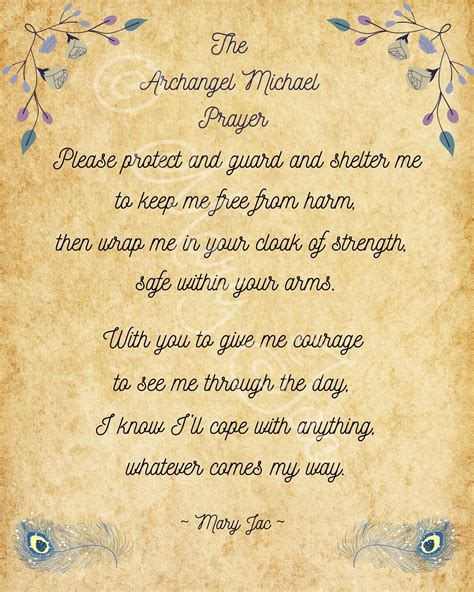 Archangel Michael Prayer Angel poem Protection poem | Etsy