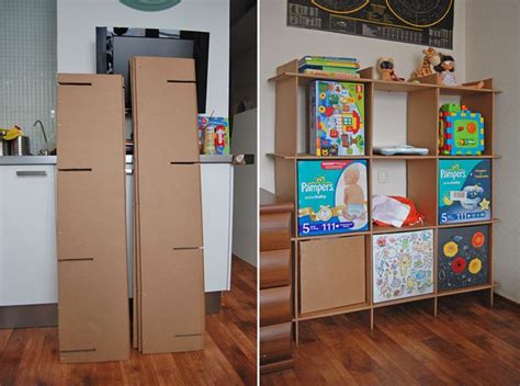 Cardboard shelves_003 | Картонная коробка для хранения, Мебель из ...