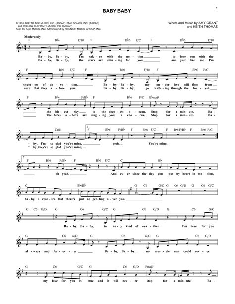 Amy Grant - Baby Baby sheet music