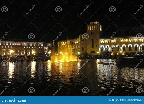 The Republic Square in Yerevan at Night. Stock Photo - Image of capital ...