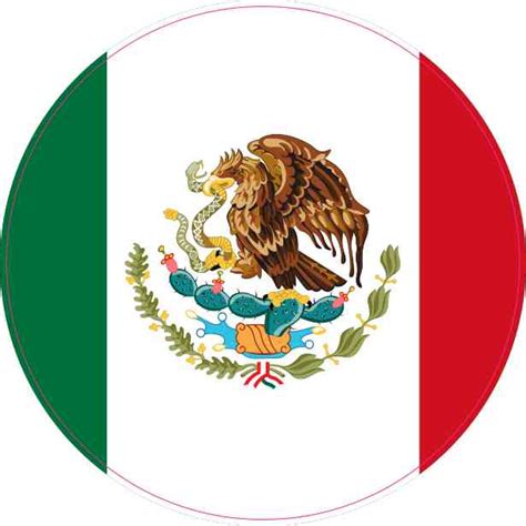 4x4 Round Mexico Flag Sticker Vinyl Vehicle Decal Travel Hobby Stickers