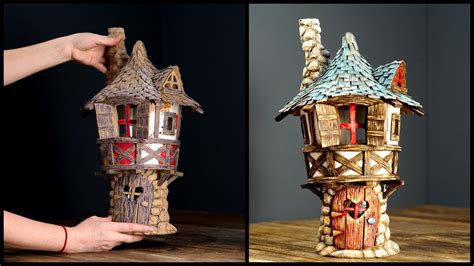 DIY Fairy Tower Using Cardboard | Fairy house diy, Fairy house diy tutorials, Diy fairy