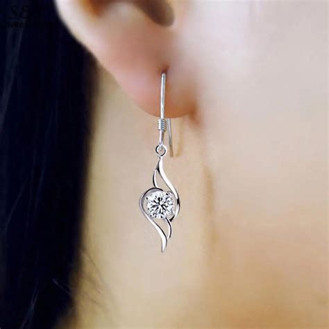 Jewelry Fashion Rhinestone Pendant Earrings Hook Earring Wedding Women-in Drop Earrings from ...